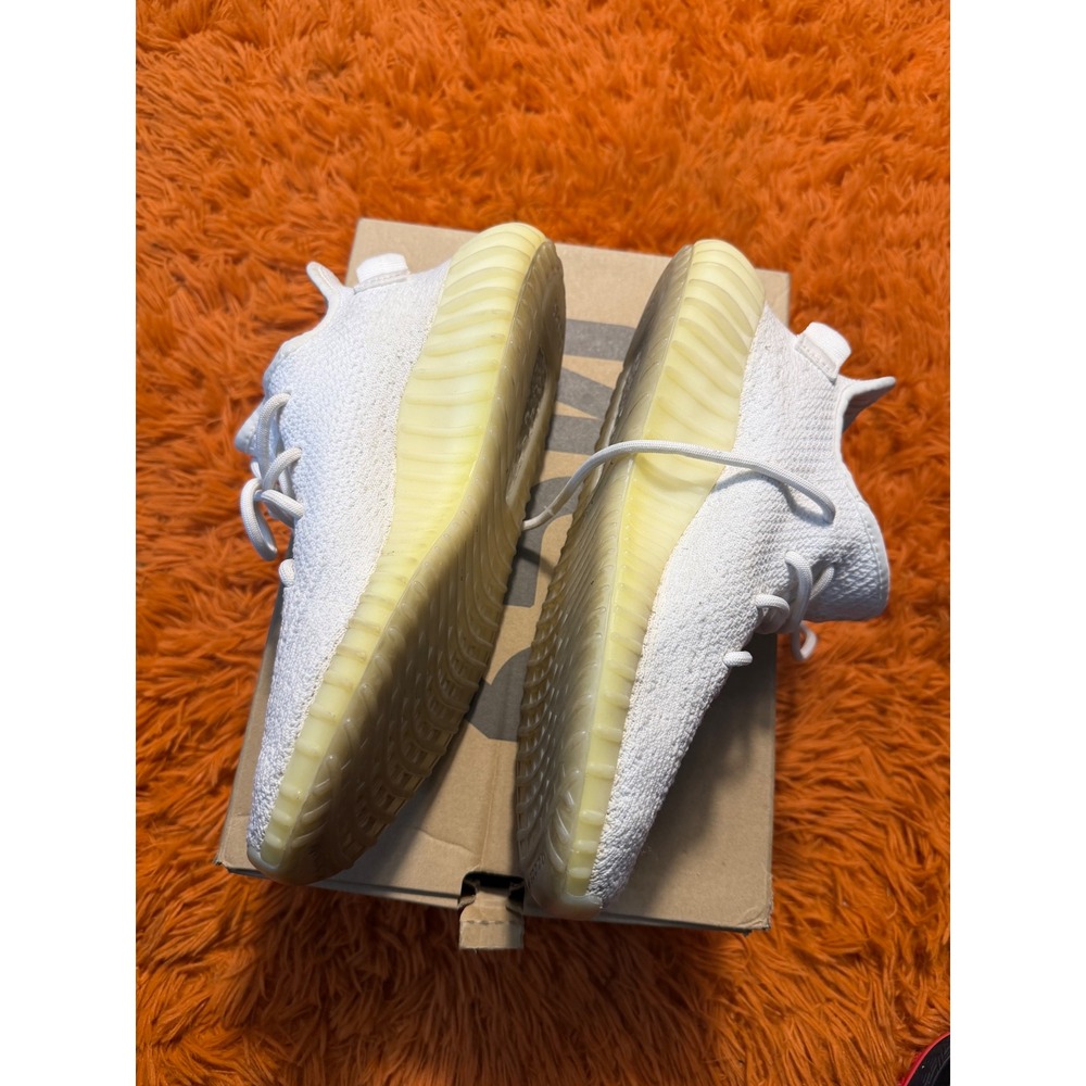 Adidas Yeezy Boost 350 V2 Cream White Mens CP9366 Size 9 Triple White Sneakers - Picture 3 of 5